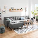 Hoekbank Nordic Chic II geweven stof Stof TUS: 19 light grey - Longchair vooraanzicht links