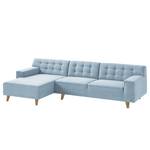 Ecksofa Nordic Chic II Webstoff Stoff TUS: 6 sky blue - Longchair davorstehend links