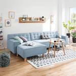 Hoekbank Nordic Chic II geweven stof Stof TUS: 6 sky blue - Longchair vooraanzicht links