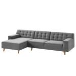 Ecksofa Nordic Chic II Webstoff Stoff TUS: 9 graphite - Longchair davorstehend links