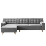 Ecksofa Nordic Chic II Webstoff Stoff TUS: 9 graphite - Longchair davorstehend links