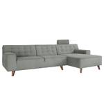 Ecksofa Nordic Chic III Webstoff Granit - Longchair davorstehend rechts