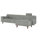 Ecksofa Nordic Chic III Webstoff Granit - Longchair davorstehend rechts