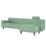 Ecksofa Nordic Chic III Webstoff Mintgrün - Longchair davorstehend rechts