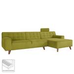 Ecksofa Nordic Chic III Webstoff Pistaziengrün - Longchair davorstehend rechts