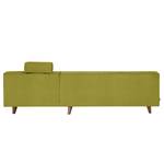 Hoekbank Nordic Chic III geweven stof - Pistache groen - Longchair vooraanzicht rechts