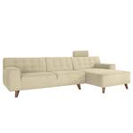 Ecksofa Nordic Chic III Webstoff Warmes Beige - Longchair davorstehend rechts