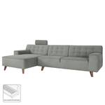 Ecksofa Nordic Chic III Webstoff Granit - Longchair davorstehend links