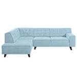 Ecksofa Nordic Chic Webstoff Hellblau - Breite: 249 cm - Longchair davorstehend links