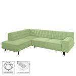 Ecksofa Nordic Chic Webstoff Hellgrün - Breite: 249 cm - Longchair davorstehend links