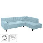 Ecksofa Nordic Chic Webstoff Hellblau - Breite: 249 cm - Longchair davorstehend rechts