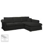 Ecksofa Nors Webstoff Anthrazit - Longchair davorstehend rechts