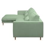 Ecksofa Lacona Strukturstoff Mintgrau - Longchair davorstehend links