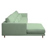 Ecksofa Lacona Strukturstoff Mintgrau - Longchair davorstehend links