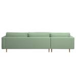 Ecksofa Lacona Strukturstoff Mintgrau - Longchair davorstehend links