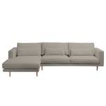 Ecksofa Lacona Strukturstoff Rauchgrau - Longchair davorstehend links