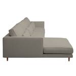 Ecksofa Lacona Strukturstoff Rauchgrau - Longchair davorstehend links