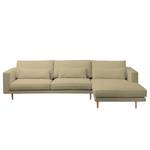 Ecksofa Lacona Strukturstoff Cappuccino - Longchair davorstehend rechts