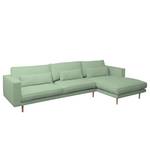 Ecksofa Lacona Strukturstoff Mintgrau - Longchair davorstehend rechts