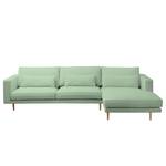 Ecksofa Lacona Strukturstoff Mintgrau - Longchair davorstehend rechts