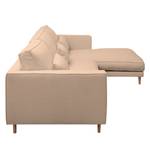 Ecksofa Lacona Strukturstoff Pastellapricot - Longchair davorstehend rechts