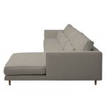 Ecksofa Lacona Strukturstoff Rauchgrau - Longchair davorstehend rechts