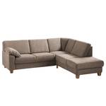 Ecksofa Odemira Strukturstoff - Warmes Beige - Ottomane davorstehend rechts - Keine Funktion