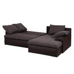 Ecksofa Navona II (mit Schlaffunktion) Kunstleder / Webstoff - Braun - Longchair davorstehend rechts