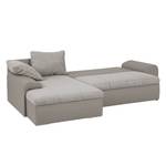 Ecksofa Navona II (mit Schlaffunktion) Kunstleder / Webstoff - Taupe - Longchair davorstehend links