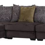 Ecksofa Oriago Webstoff Dunkelbraun Webstoff - Dunkelbraun - Longchair davorstehend links