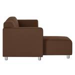 Ecksofa Oslo Baumwollstoff Braun - Longchair davorstehend links