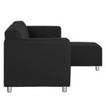 Ecksofa Oslo Baumwollstoff Schwarz - Longchair davorstehend rechts