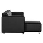 Ecksofa Oslo Kunstleder Schwarz Longchair davorstehend links