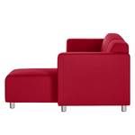 Ecksofa Oslo Webstoff Rot - Longchair davorstehend rechts