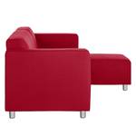 Ecksofa Oslo Webstoff Rot - Longchair davorstehend rechts