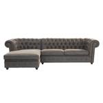 Ecksofa Oxford (3-Sitzer) Kunstleder Grau - Longchair davorstehend Rechts