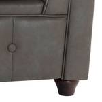 Canapé d'angle Oxford (3 places) Imitation cuir gris - Méridienne à droite (vue de face)