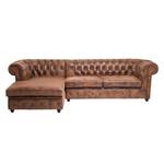 Ecksofa Oxford (3-Sitzer) Microfaser Braun - Longchair davorstehend links