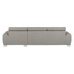 Canapé d'angle boxspring Paladine Tissu - Gris minéral - Méridienne courte à droite (vue de face)