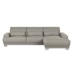 Boxspring-Ecksofa Paladine Webstoff Steingrau - Longchair davorstehend rechts