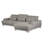 Boxspring-Ecksofa Paladine Webstoff Steingrau - Longchair davorstehend rechts