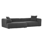 Ecksofa Palmer Webstoff Dunkelgrau Longchair davorstehend links