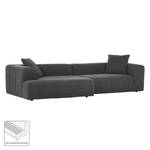 Ecksofa Palmer Webstoff Dunkelgrau Longchair davorstehend links