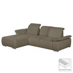 Ecksofa Palmerston Webstoff Braun - Longchair davorstehend links