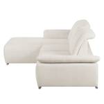 Ecksofa Palmerston Webstoff Creme - Longchair davorstehend links