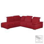 Ecksofa Palmerston (mit Ottomane) Webstoff - Rot - Longchair davorstehend links