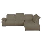 Ecksofa Palmerston (mit Ottomane) Webstoff - Braun - Longchair davorstehend rechts