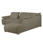 Ecksofa Palmerston (mit Ottomane) Webstoff - Braun - Longchair davorstehend rechts