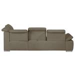 Ecksofa Palmerston (mit Ottomane) Webstoff - Braun - Longchair davorstehend rechts