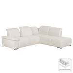 Ecksofa Palmerston (mit Ottomane) Webstoff - Creme - Longchair davorstehend rechts